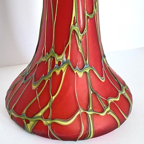 Baijab Glass Azerbaijan Russian Jack In The Pulpit Hand Blown Vase 17" Tall - Picture 3 of 12